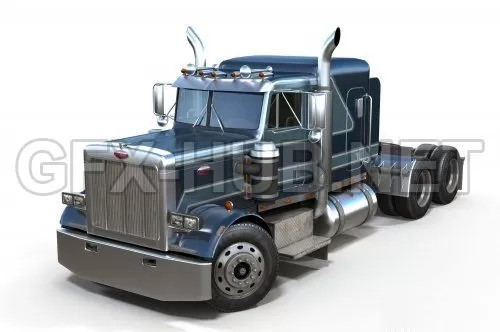 CAR – Peterbilt 359 semitruck VR AR low-poly  3D Model