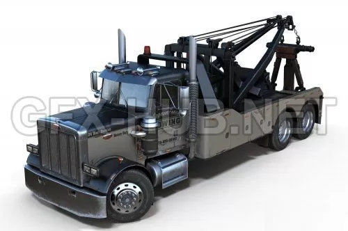 CAR – Peterbilt 359 wrecker VR AR low-poly  3D Model