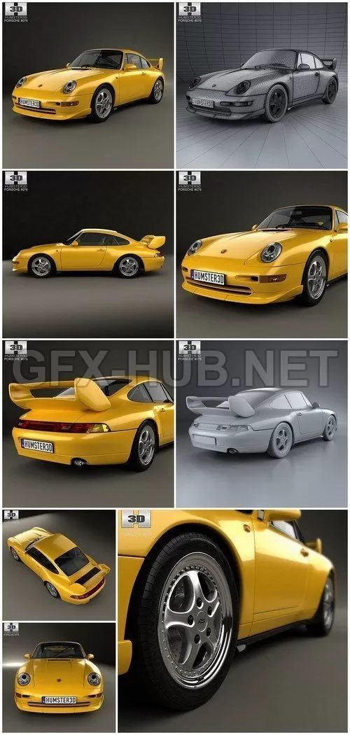 CAR – Porsche 911 Carrera Clubsport 1995 3D Model