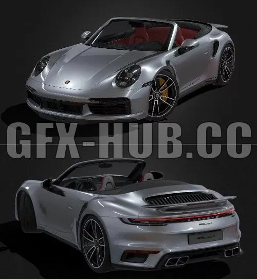 CAR – Porsche 911 Turbo S Cabriolet 2021 3D Model