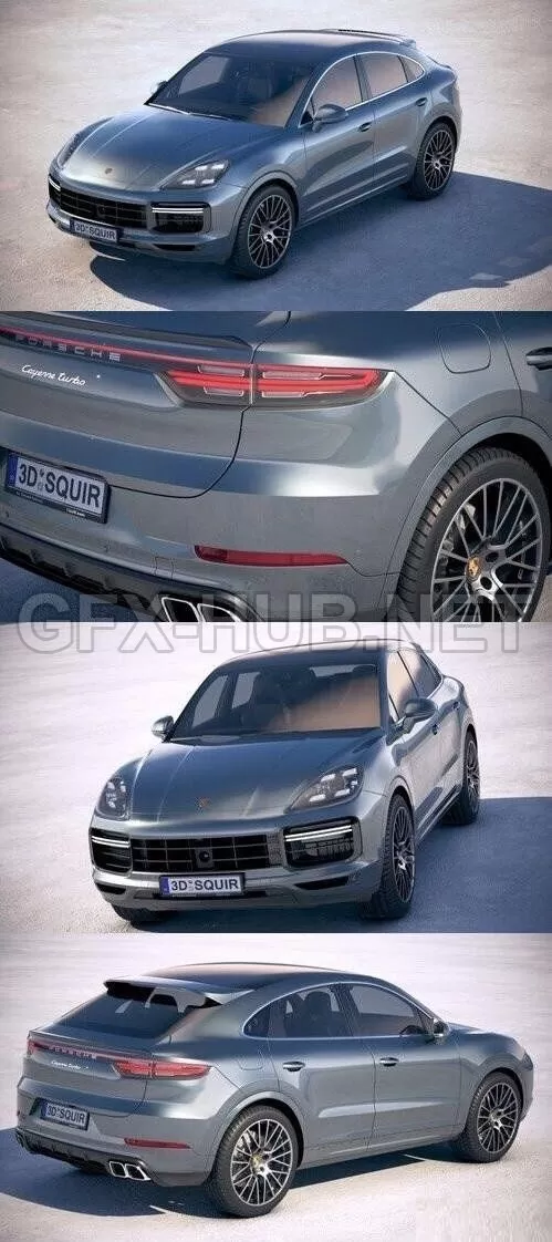 CAR – Porsche Cayenne Turbo Coupe 2020  3D Model