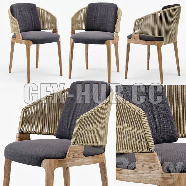 CAR – Potocco Velis Hand Weaved Armchair 3D Model