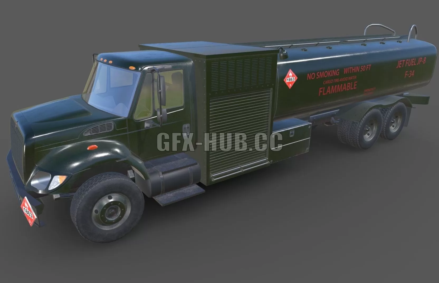 CAR – Refueler Green International 7400 3D Model