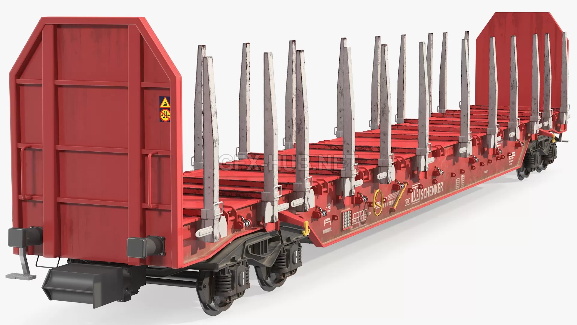 CAR – Rnoos 644 Stake Wagon Empty Dirty 3D Model