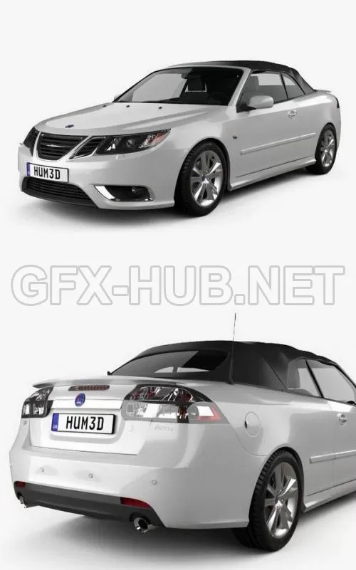 CAR – Saab 9-3 convertible 2008  3D Model