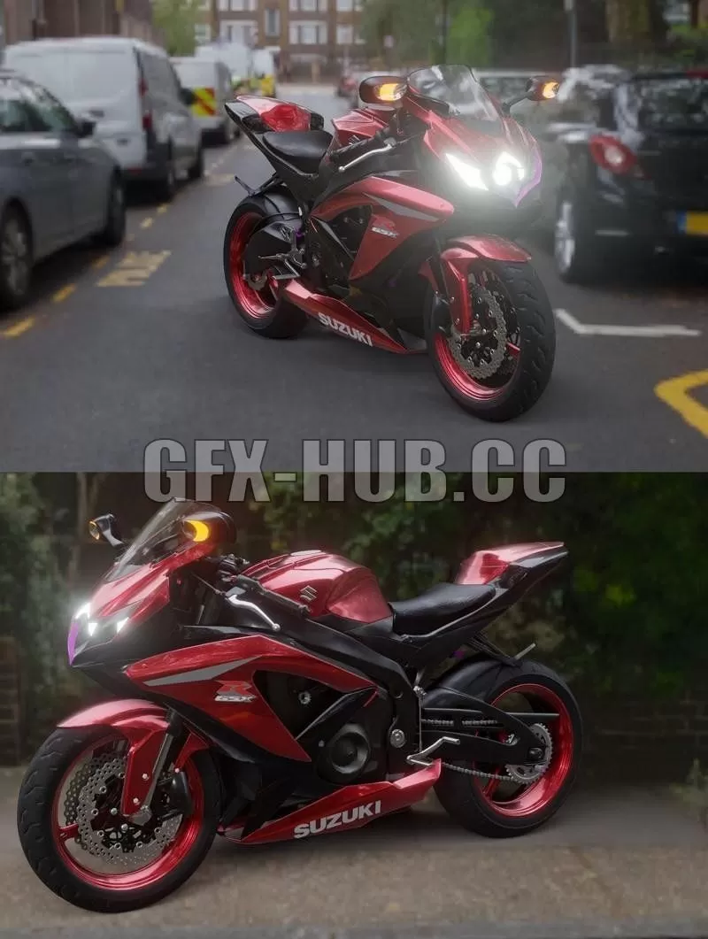 CAR – Suzuki GSX 750 Bike 3D Model