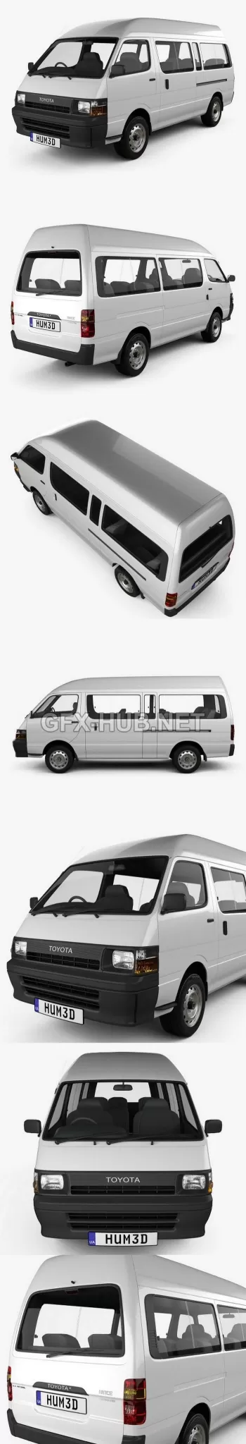 CAR – Toyota HiAce Commuter 1992  3D Model