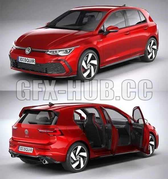 CAR – Volkswagen Golf GTI 5-door 2020 3D Model