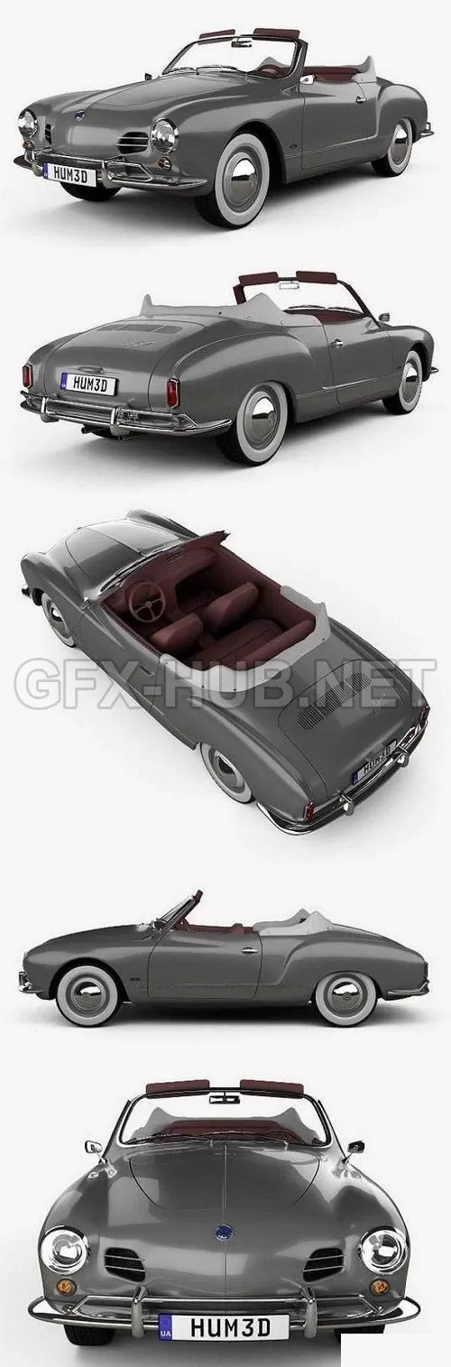 CAR – Volkswagen Karmann Ghia convertible 1958 3D Model