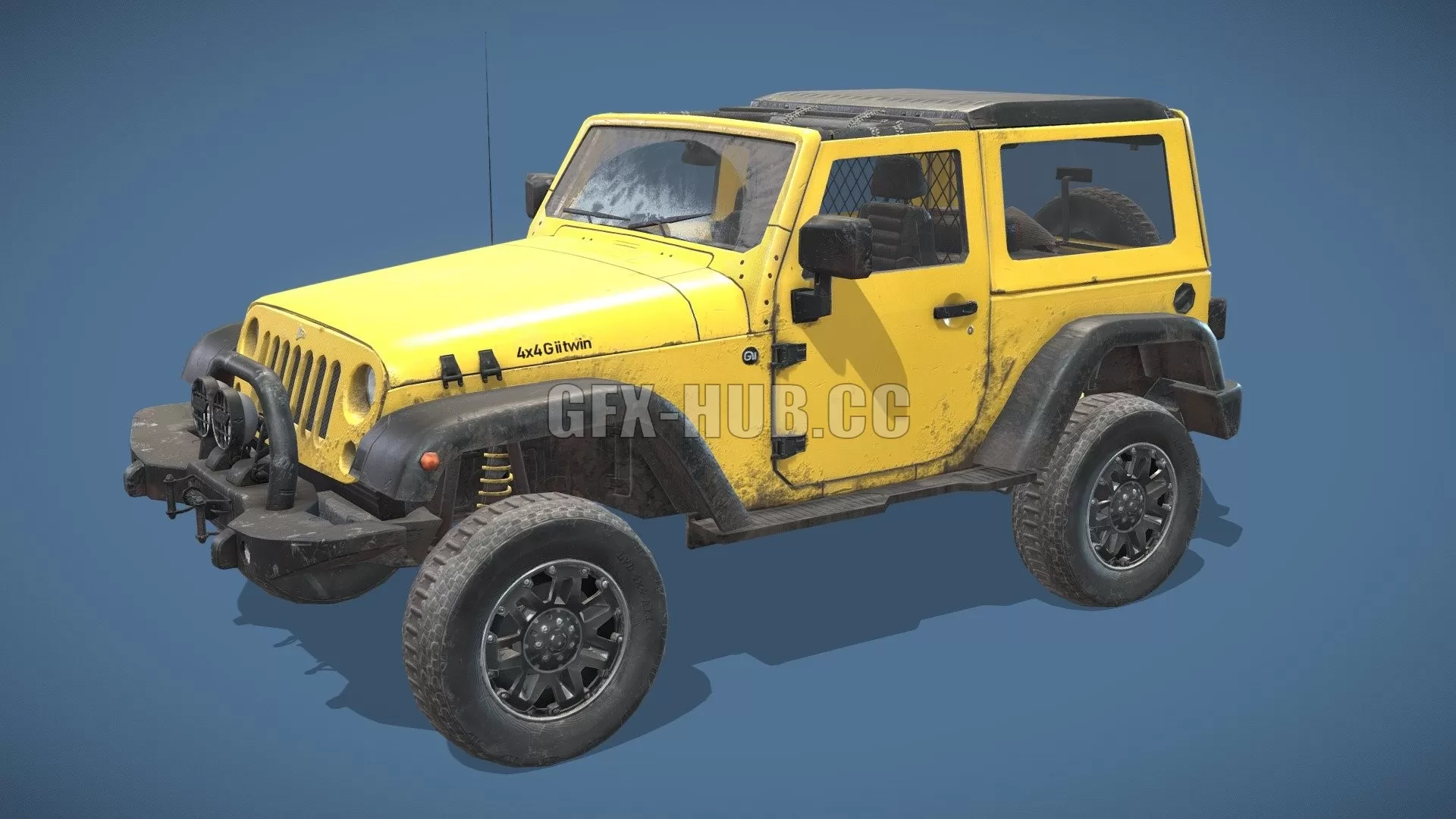 CAR – Yellow Jeep 3D Model