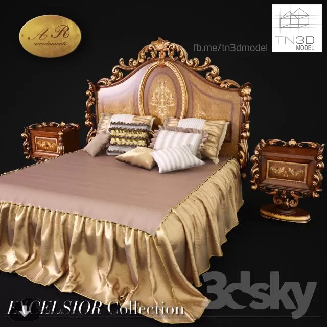 CLASSIC BED – 3D MODELS – 3DSKY – 017 CLASSIC BED – 3D MODELS – 3DSKY – 017