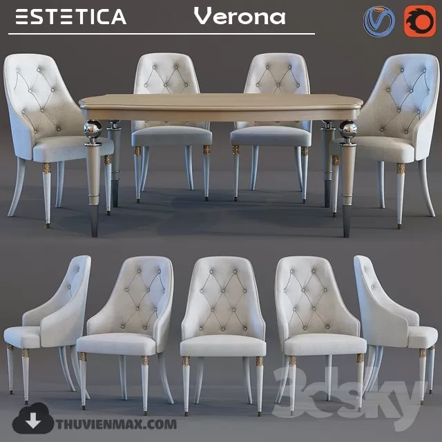 CLASSIC TABLES AND CHAIRS – 3D MODELS – 011 CLASSIC TABLES AND CHAIRS – 3D MODELS – 011
