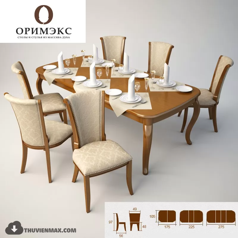 CLASSIC TABLES AND CHAIRS – 3D MODELS – 020 CLASSIC TABLES AND CHAIRS – 3D MODELS – 020