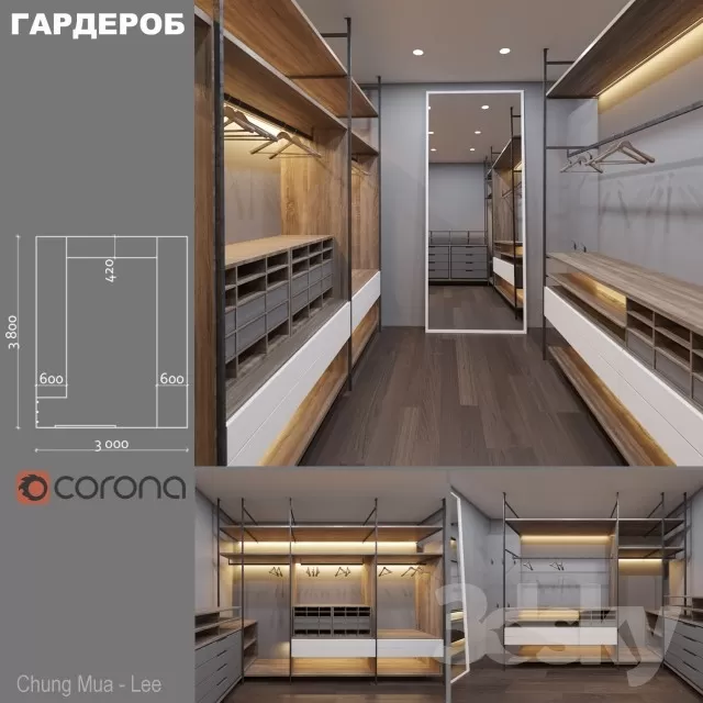 MODERN WARDROBES – 3D MODELS – 19 MODERN WARDROBES – 3D MODELS – 19