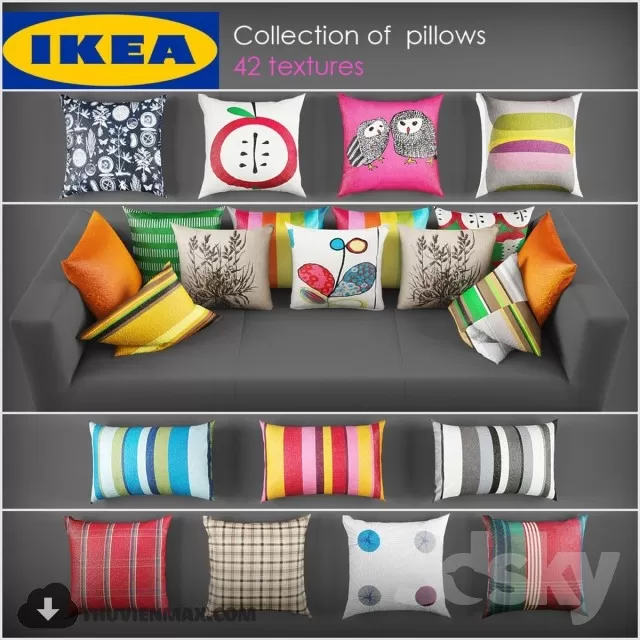 PILLOWS – 3DMODEL – 17 PILLOWS – 3DMODEL – 17