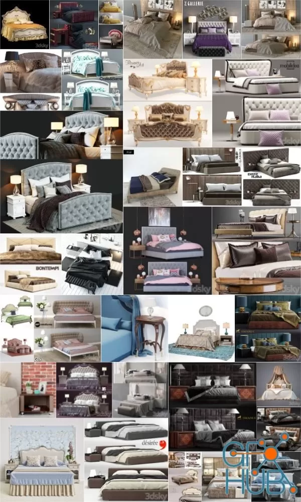 3DSky 90 Beds 3D-Models Collection 3DSky 90 Beds 3D-Models Collection