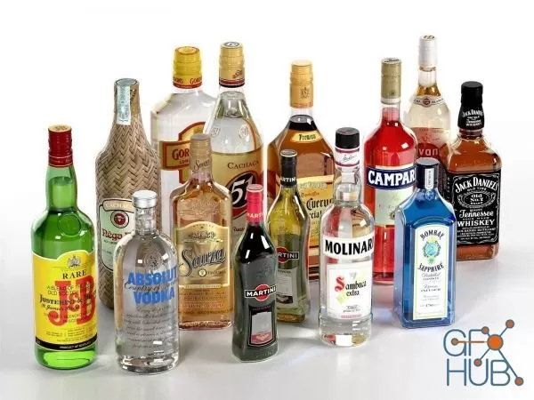 Collection of Alcoholic Drinks 3D models Collection of Alcoholic Drinks 3D models