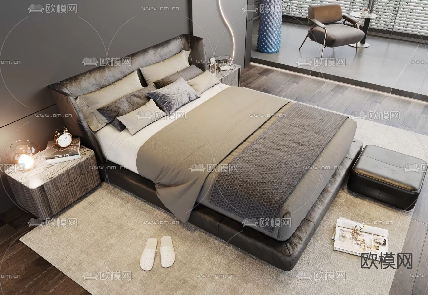 MINOTTI BED – 3DSKY MODEL – 003