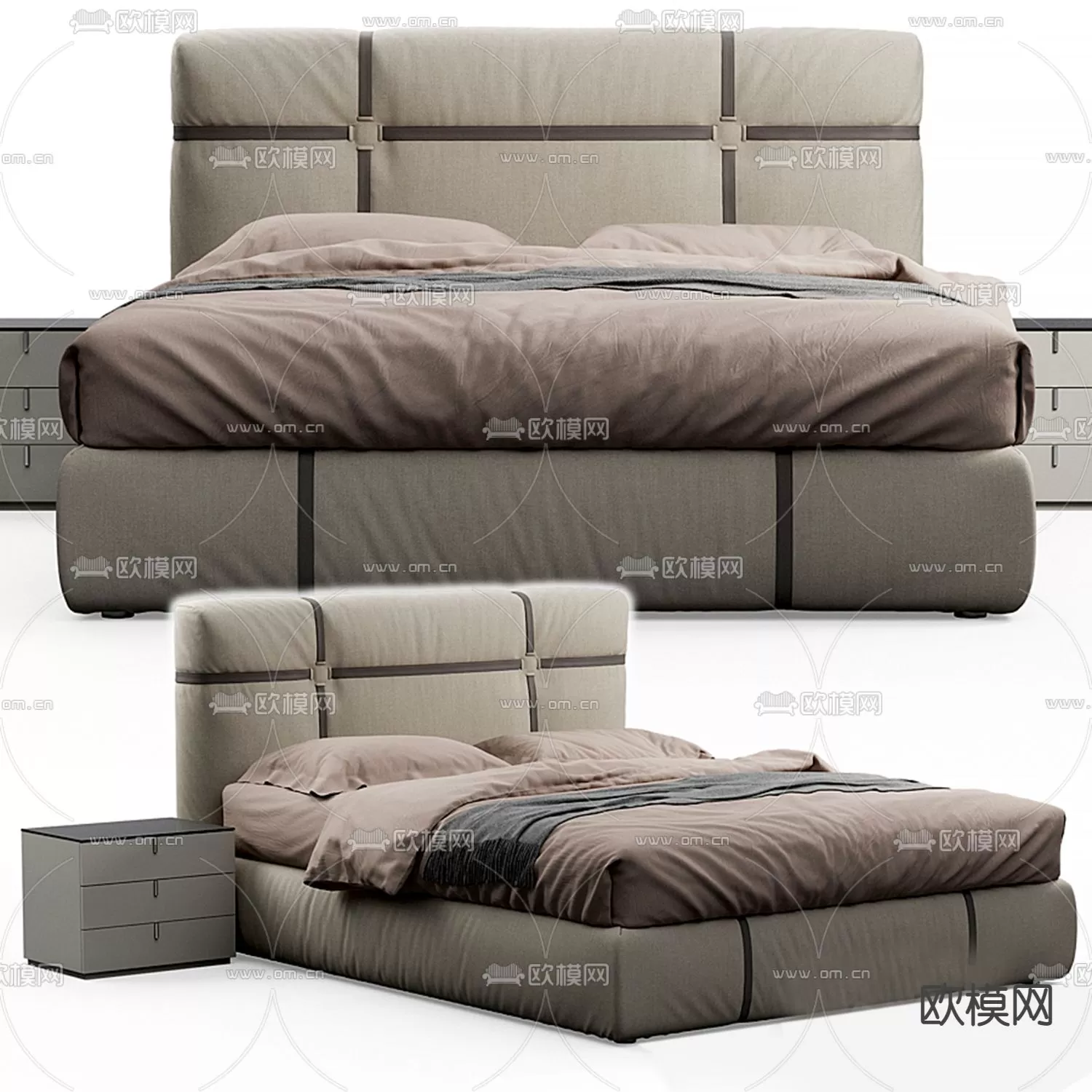 MINOTTI BED – 3DSKY MODEL – 012