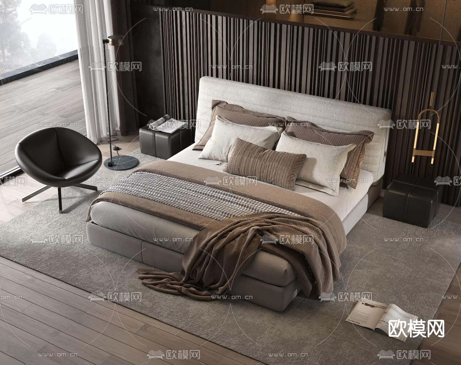 MINOTTI BED – 3DSKY MODEL – 023