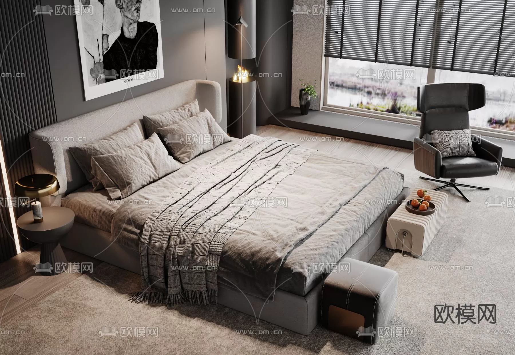 MINOTTI BED – 3DSKY MODEL – 025