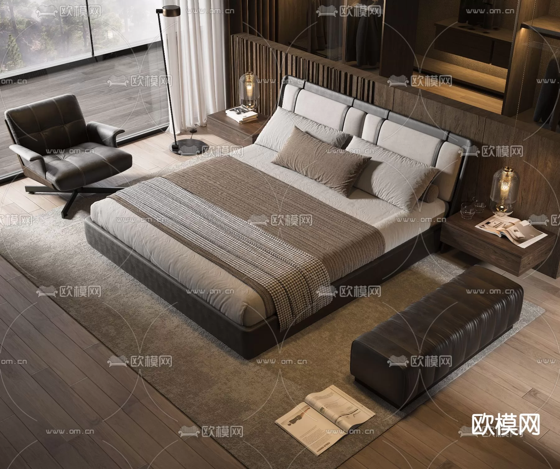 MINOTTI BED – 3DSKY MODEL – 037