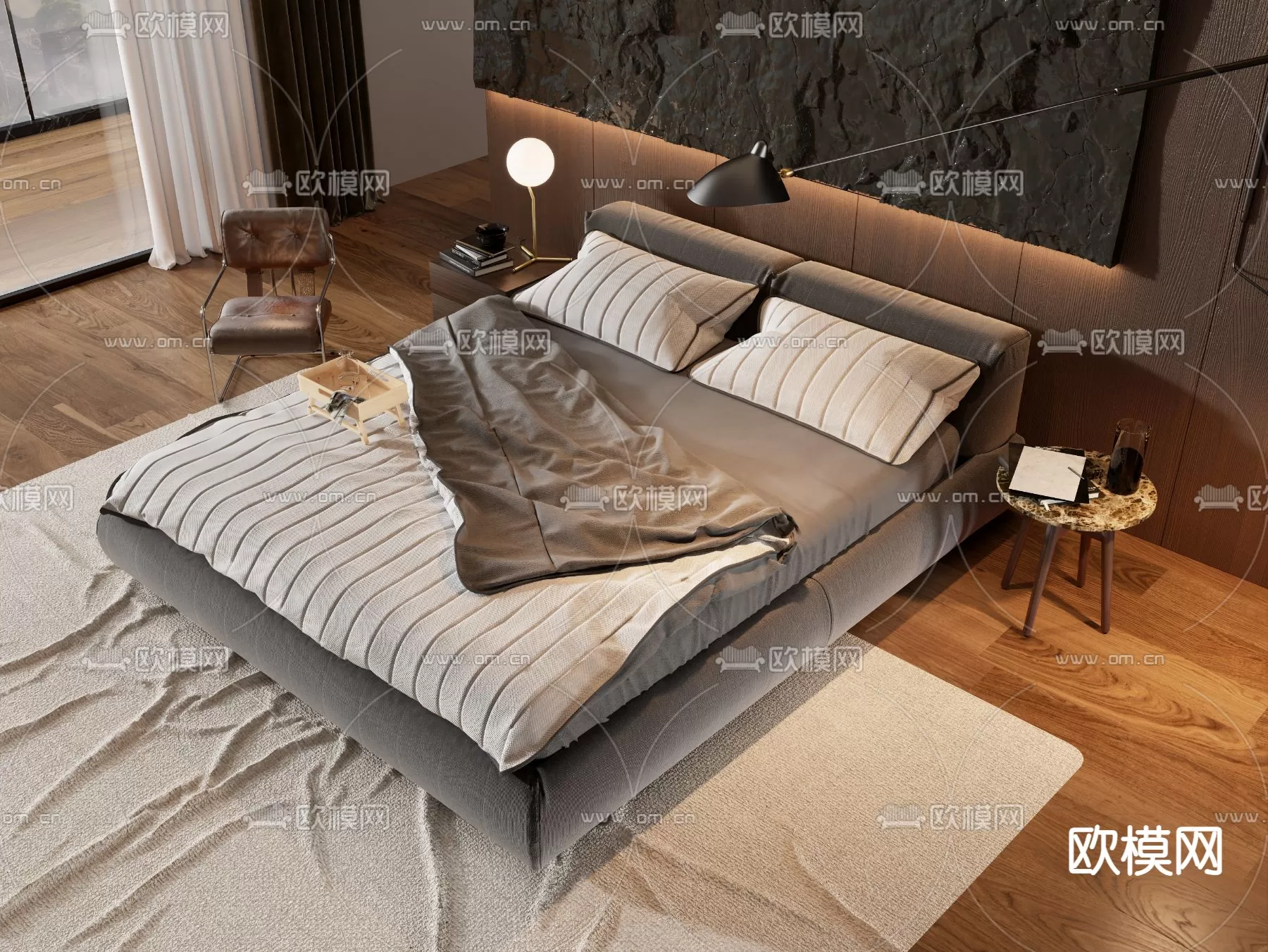 MINOTTI BED – 3DSKY MODEL – 058