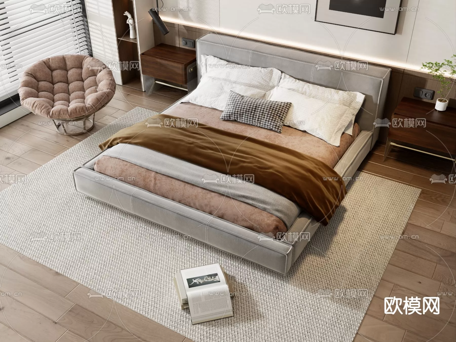 MINOTTI BED – 3DSKY MODEL – 089