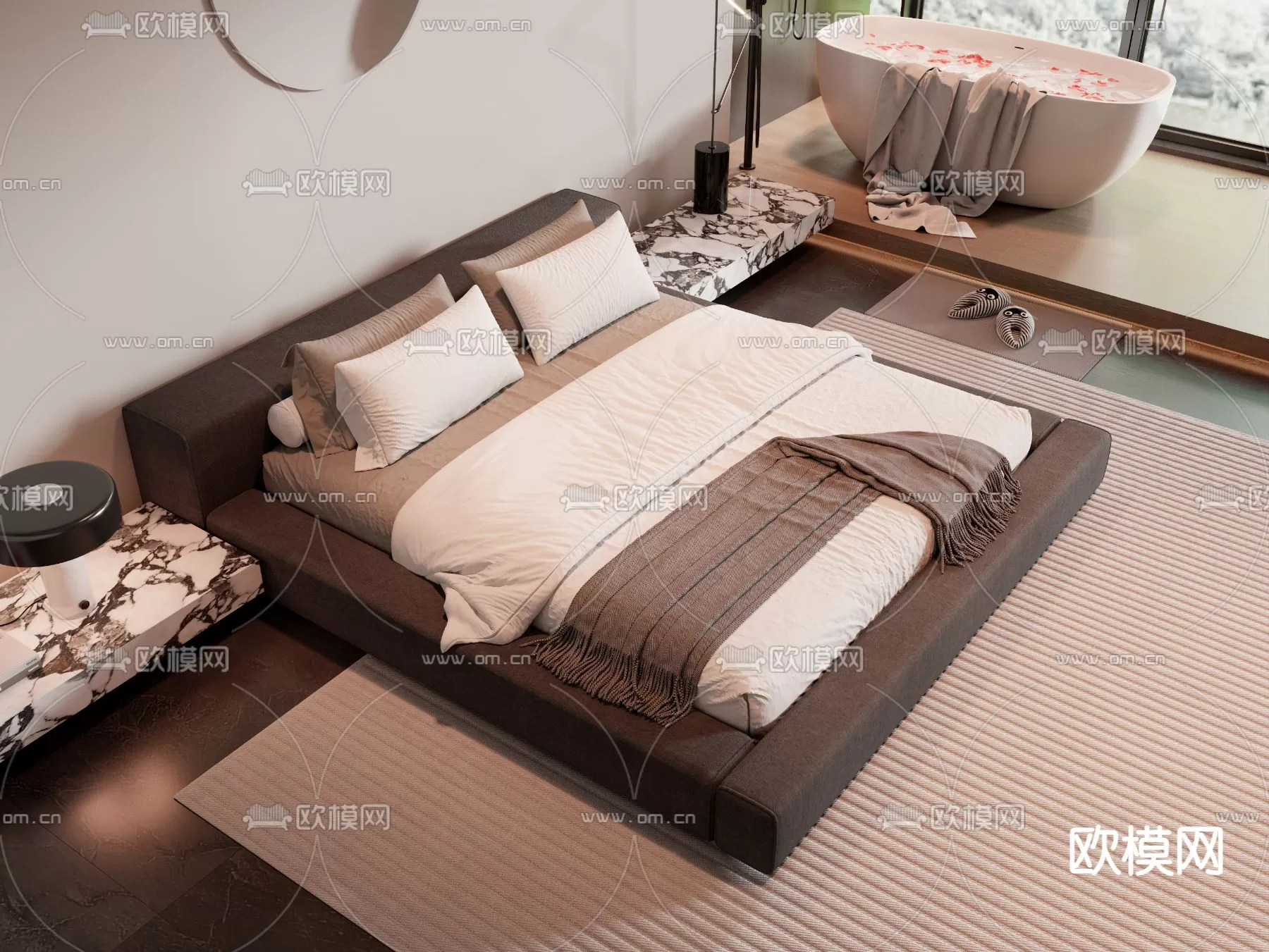 MINOTTI BED – 3DSKY MODEL – 093