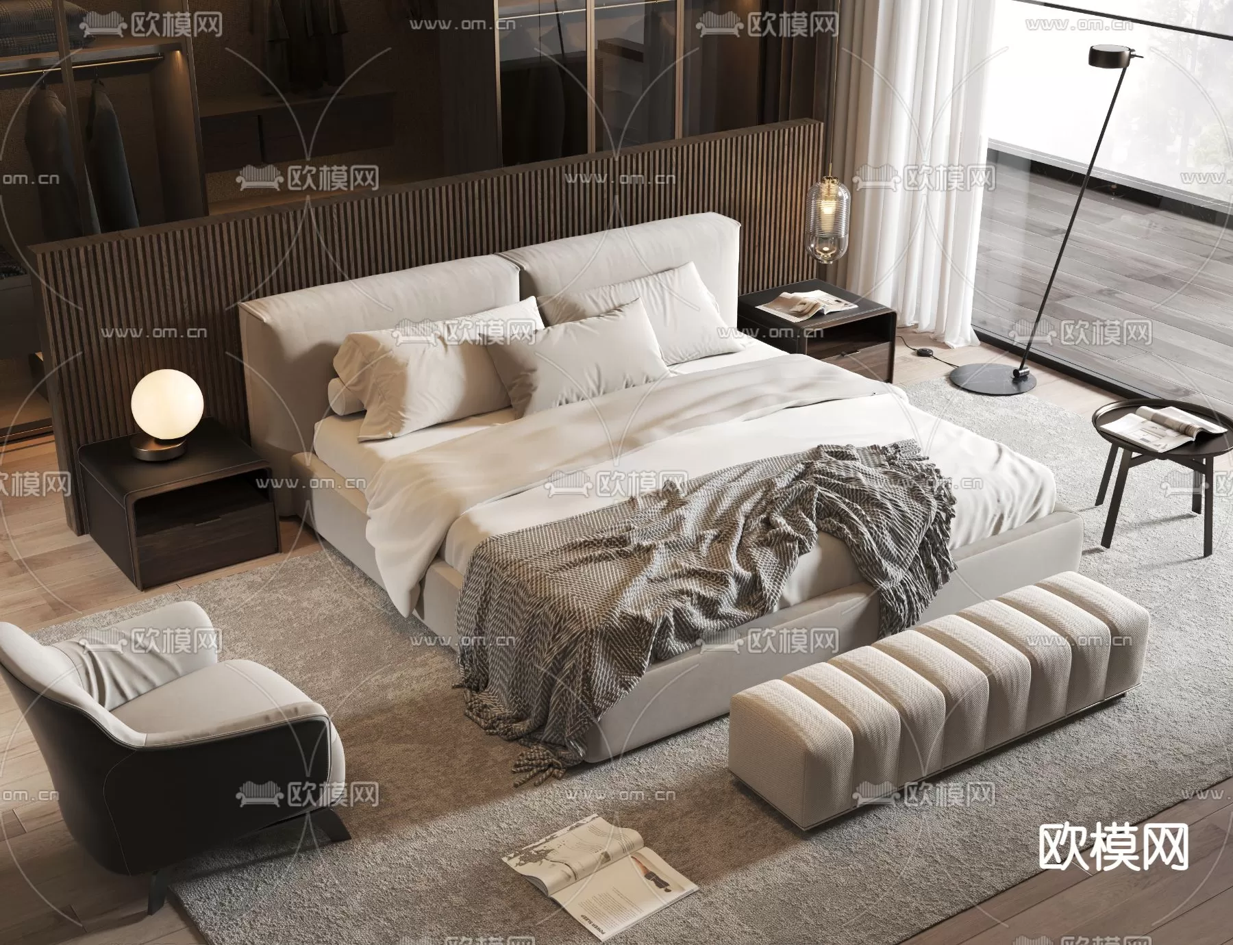 MINOTTI BED – 3DSKY MODEL – 100