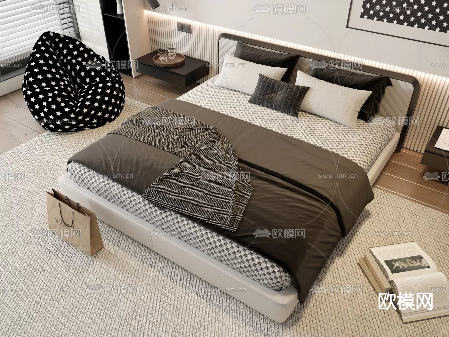 MINOTTI BED – 3DSKY MODEL – 104