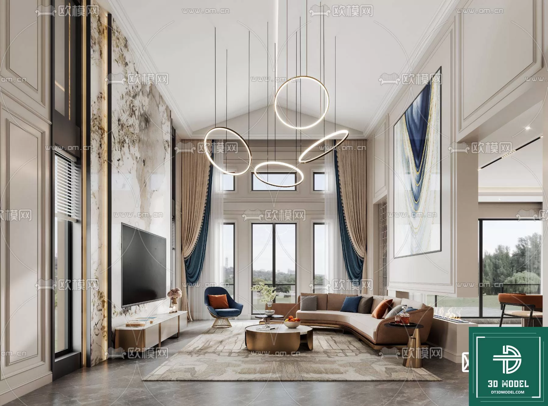 HIGH LIVING ROOM – 3DS MAX MODEL – 002 HIGH LIVING ROOM – 3DS MAX MODEL – 002