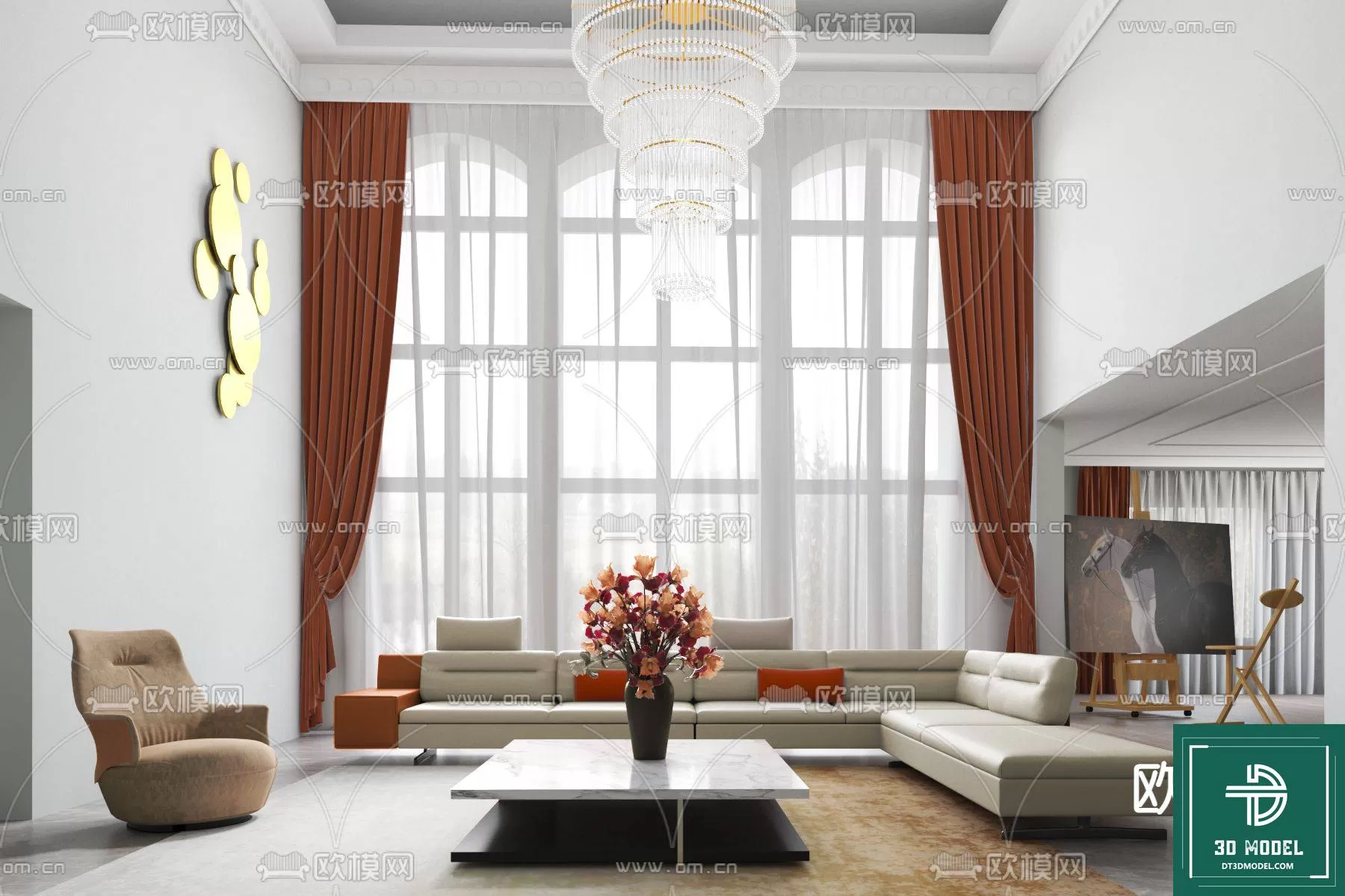 HIGH LIVING ROOM – 3DS MAX MODEL – 003 HIGH LIVING ROOM – 3DS MAX MODEL – 003