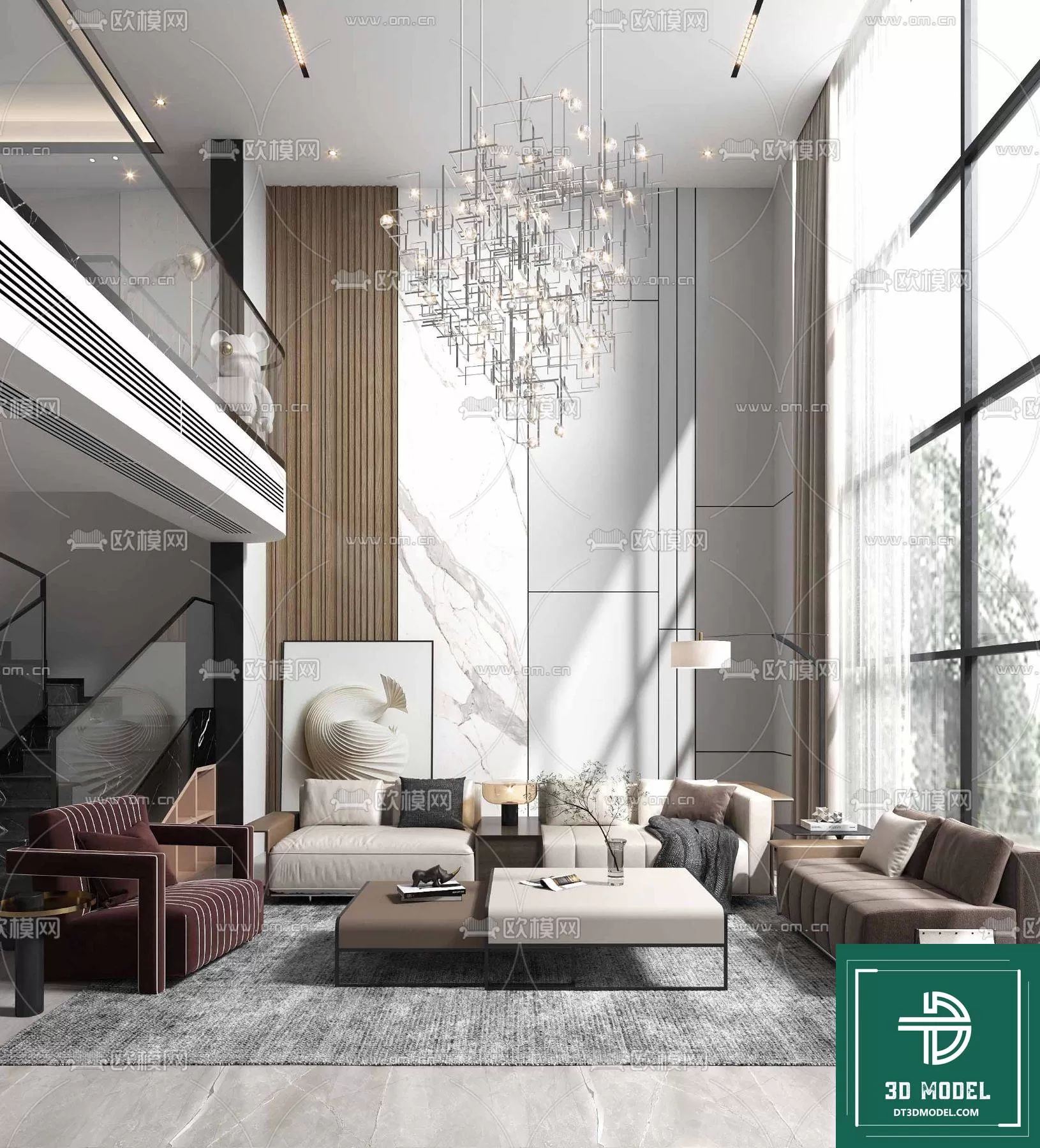 HIGH LIVING ROOM – 3DS MAX MODEL – 009 HIGH LIVING ROOM – 3DS MAX MODEL – 009