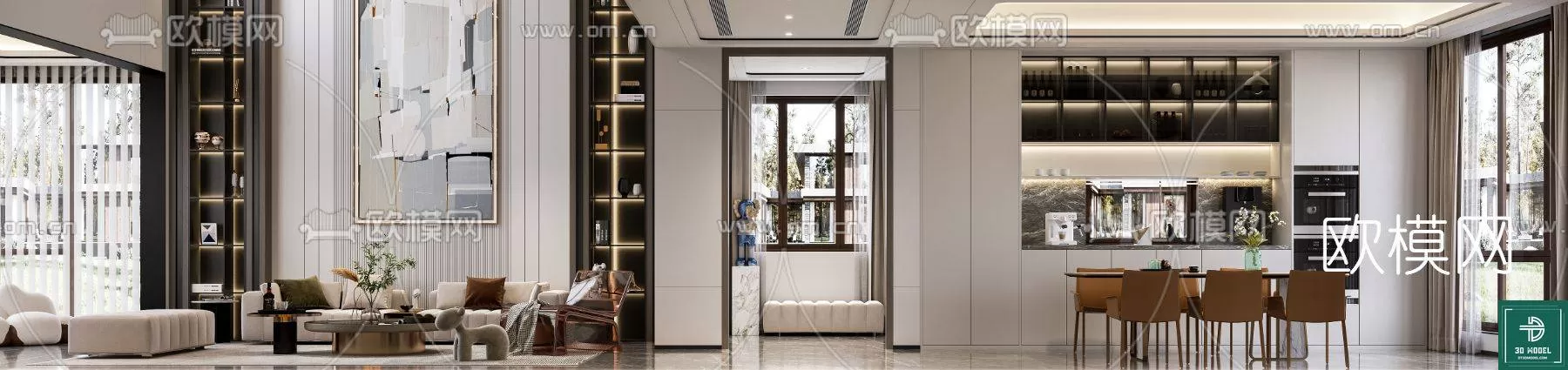 HIGH LIVING ROOM – 3DS MAX MODEL – 018