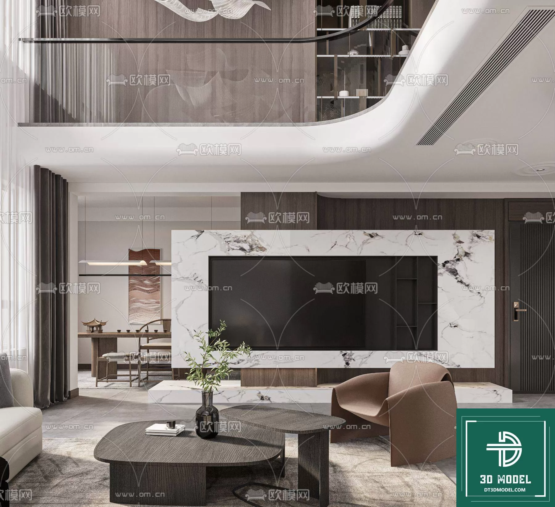 HIGH LIVING ROOM – 3DS MAX MODEL – 038