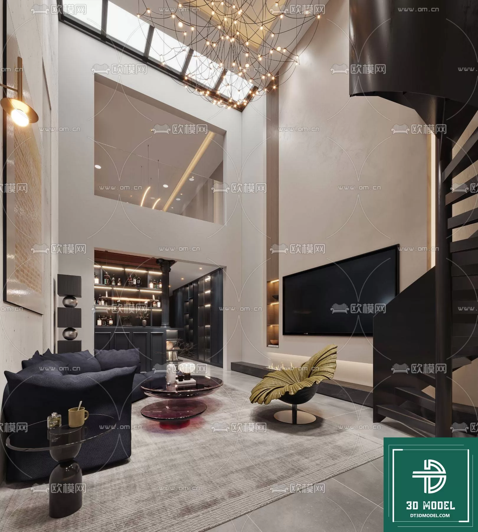 HIGH LIVING ROOM – 3DS MAX MODEL – 052