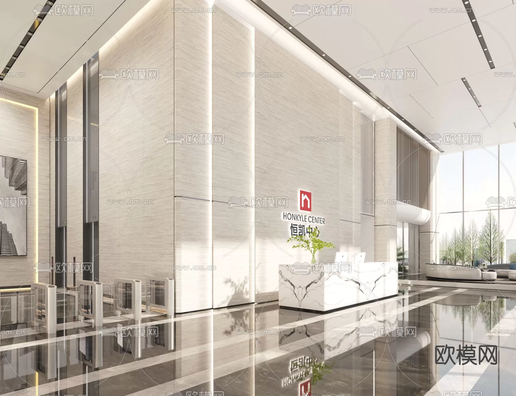 OFFICE LOBBY – 3D MODELS – 034 OFFICE LOBBY – 3D MODELS – 034