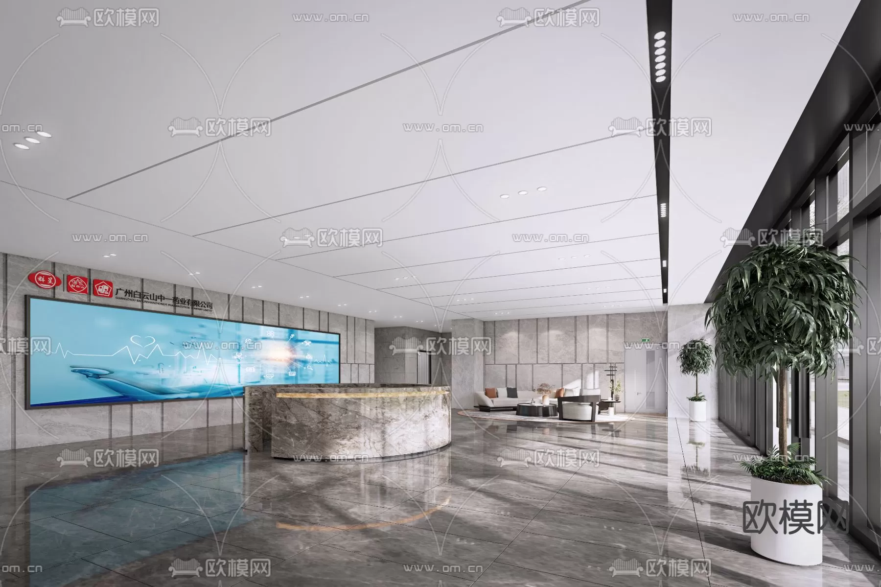 OFFICE LOBBY – 3D MODELS – 078 OFFICE LOBBY – 3D MODELS – 078