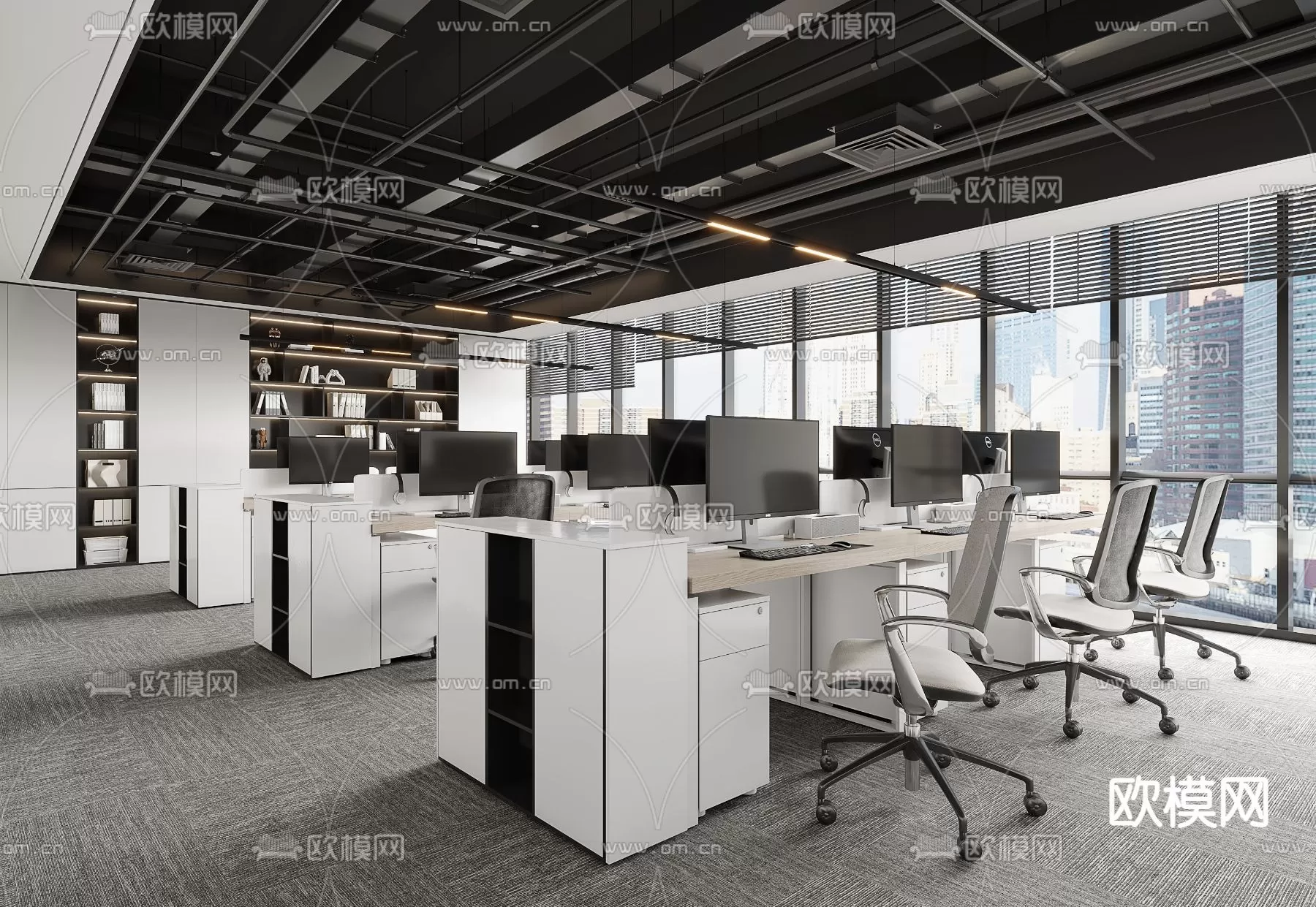 OFFICE ROOM – 3D BLOCK – 3D MODELS – 078