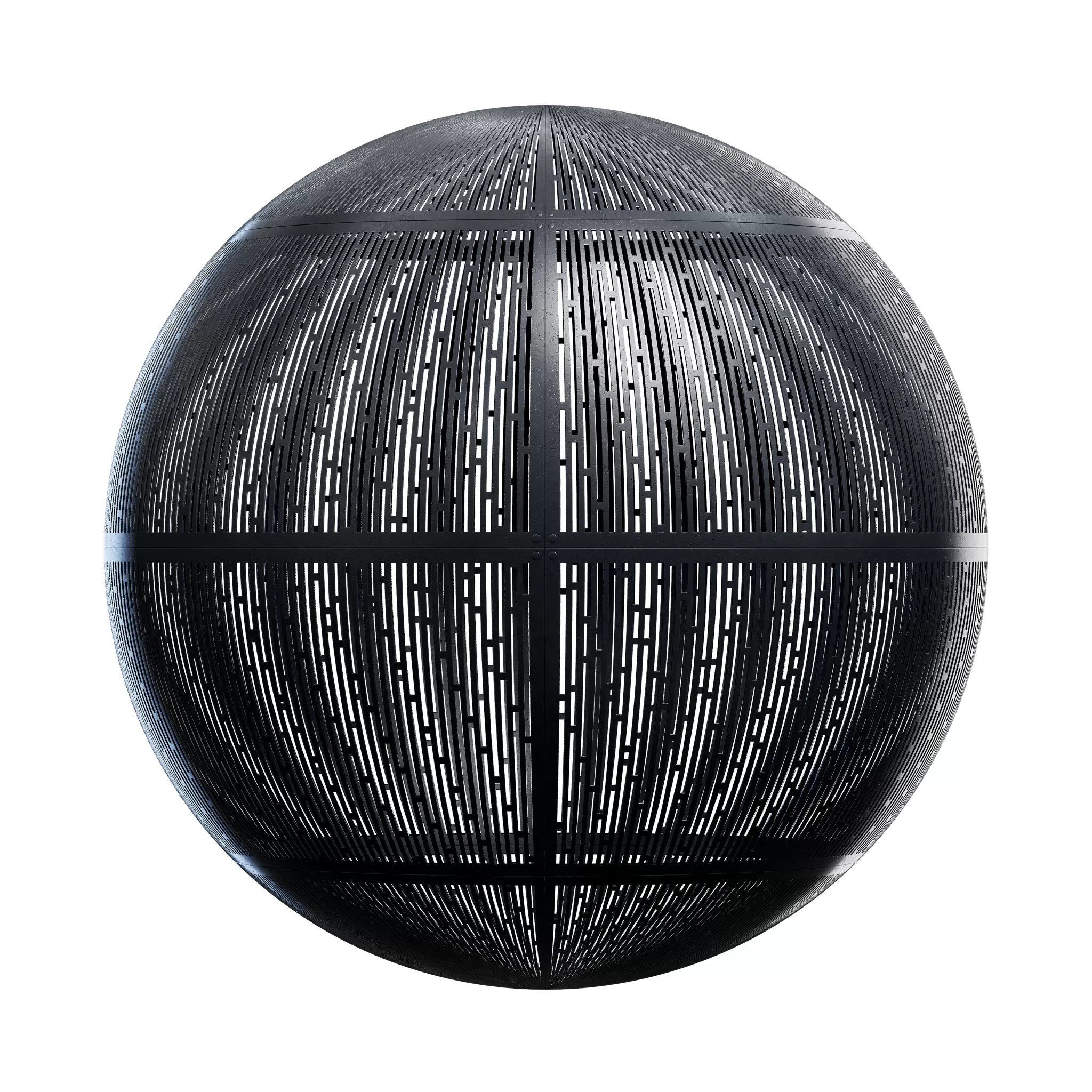 CGAxis PBR Blocks Exterior Fences – Black Metal Panel Fence 63 – 4K – 8K