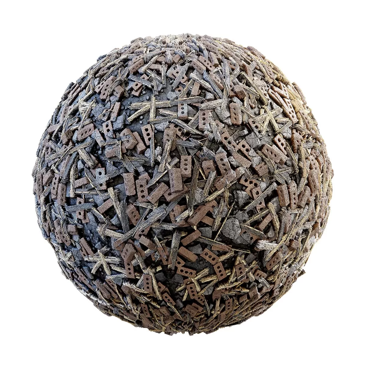 CGAxis PBR 28 – Brick And Wood Rubble 31 24 CGAxis PBR 28 – Brick And Wood Rubble 31 24