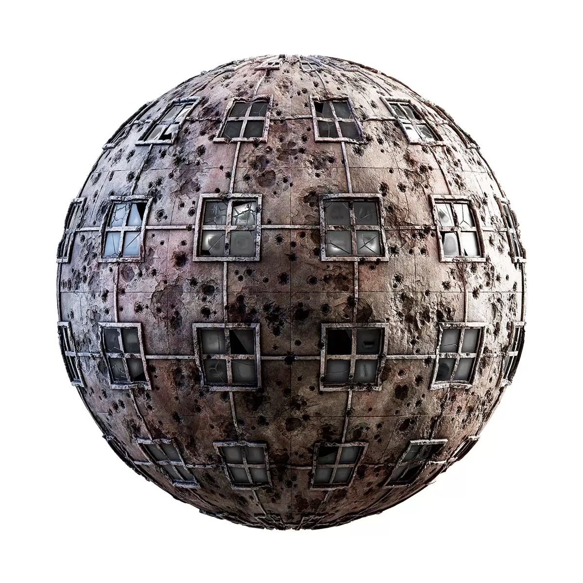 CGAxis PBR 28 – Damaged Wall With Broken Windows 31 67 CGAxis PBR 28 – Damaged Wall With Broken Windows 31 67