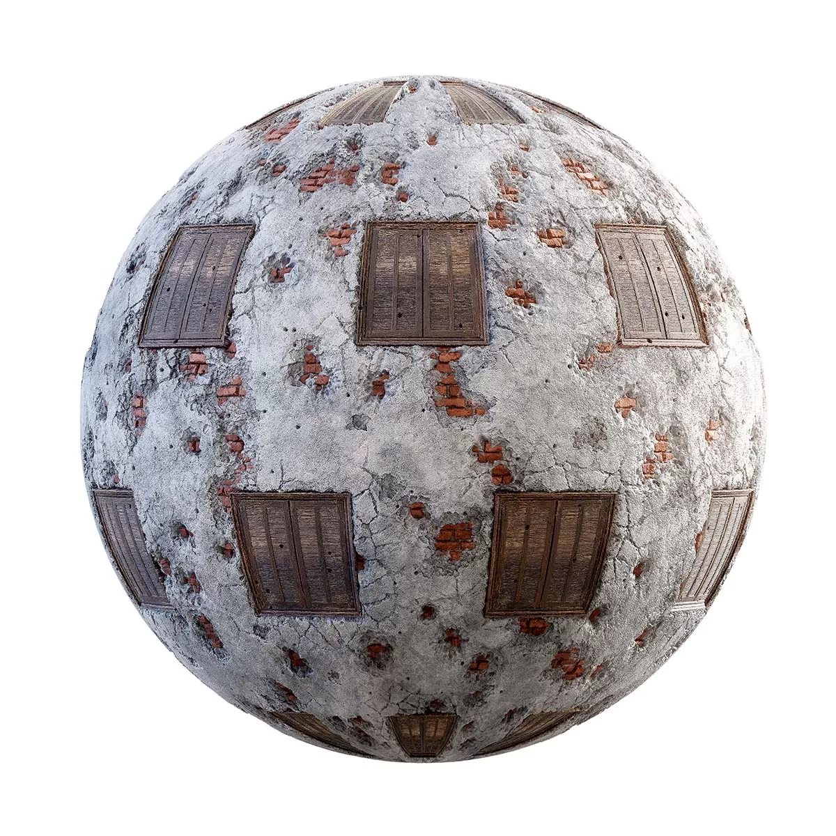 CGAxis PBR 28 – Damaged Wall With Masked Windows 31 99 CGAxis PBR 28 – Damaged Wall With Masked Windows 31 99