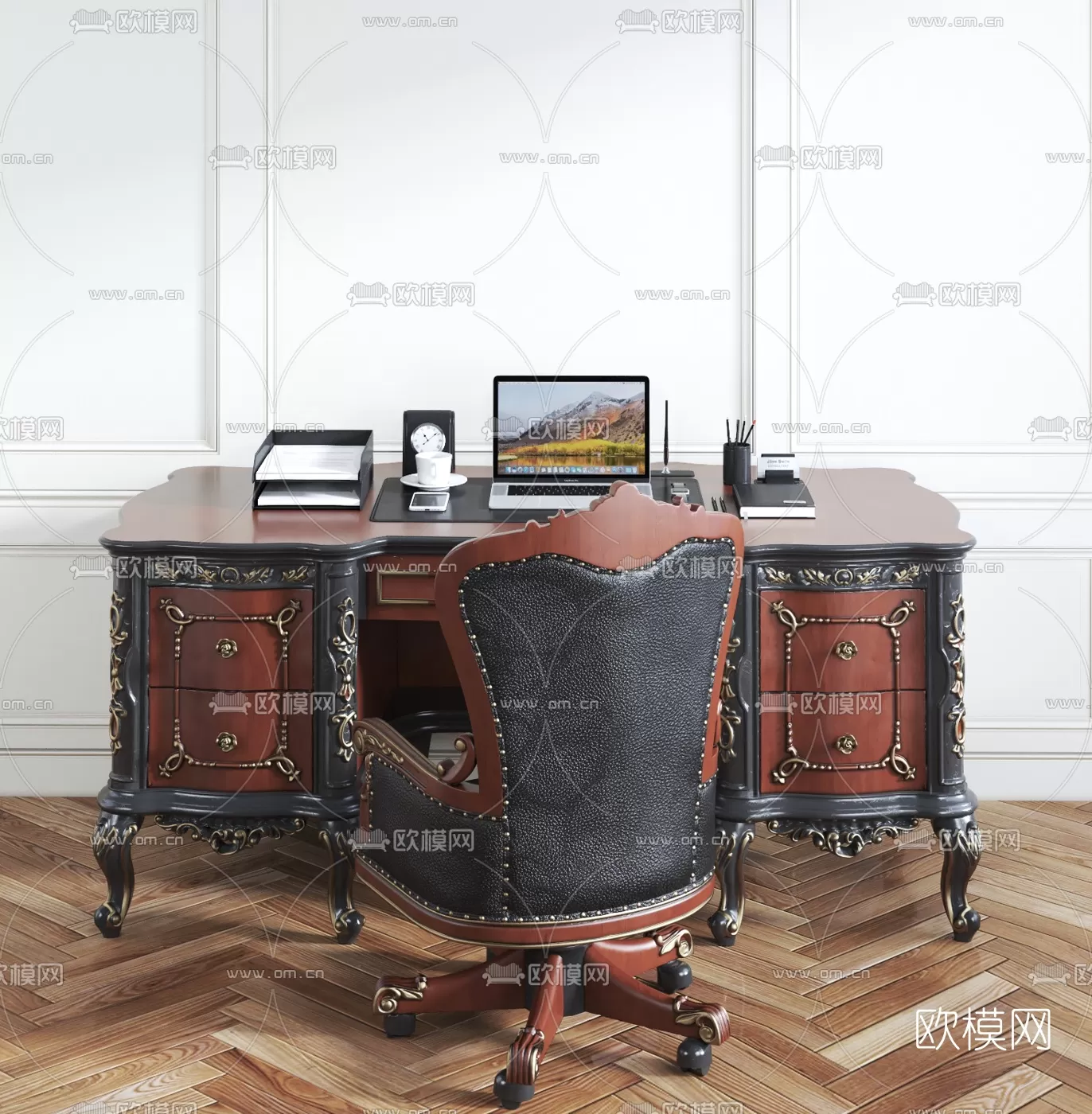 CLASSIC – DESK 3D MODELS – OFFICE – 008 CLASSIC – DESK 3D MODELS – OFFICE – 008