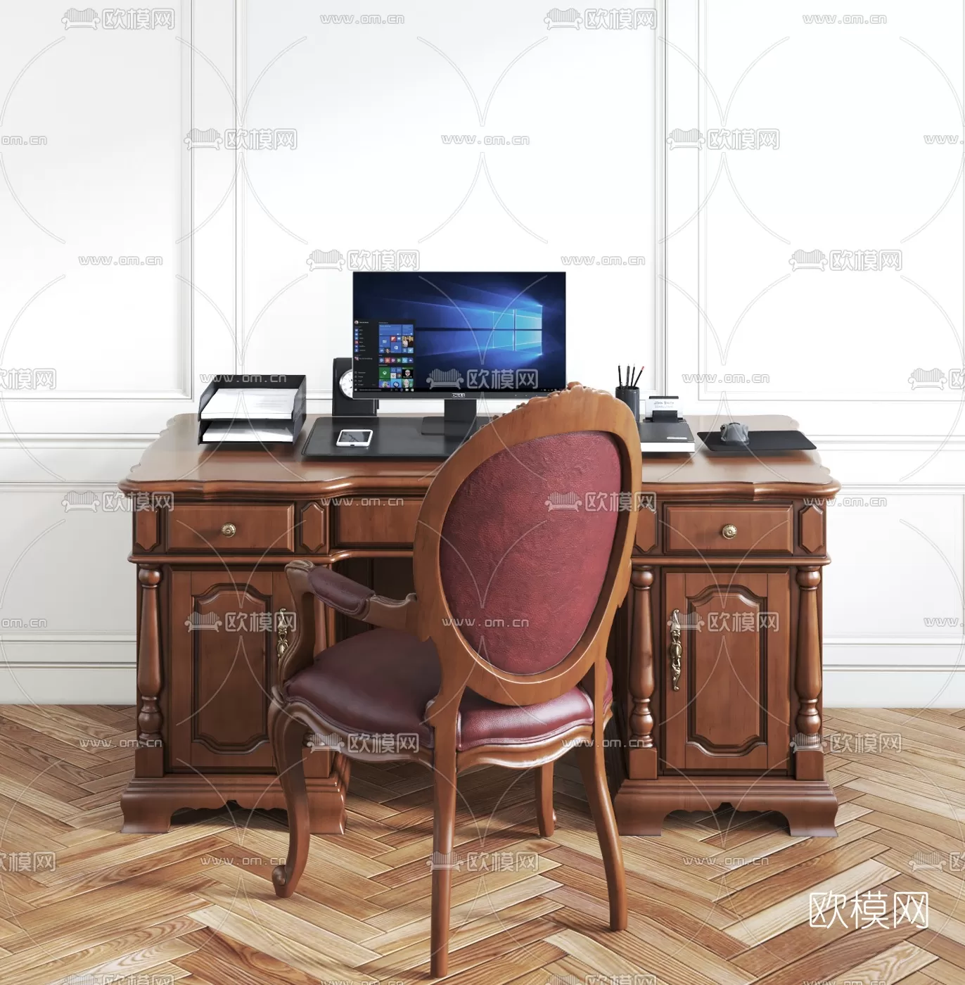 CLASSIC – DESK 3D MODELS – OFFICE – 009 CLASSIC – DESK 3D MODELS – OFFICE – 009