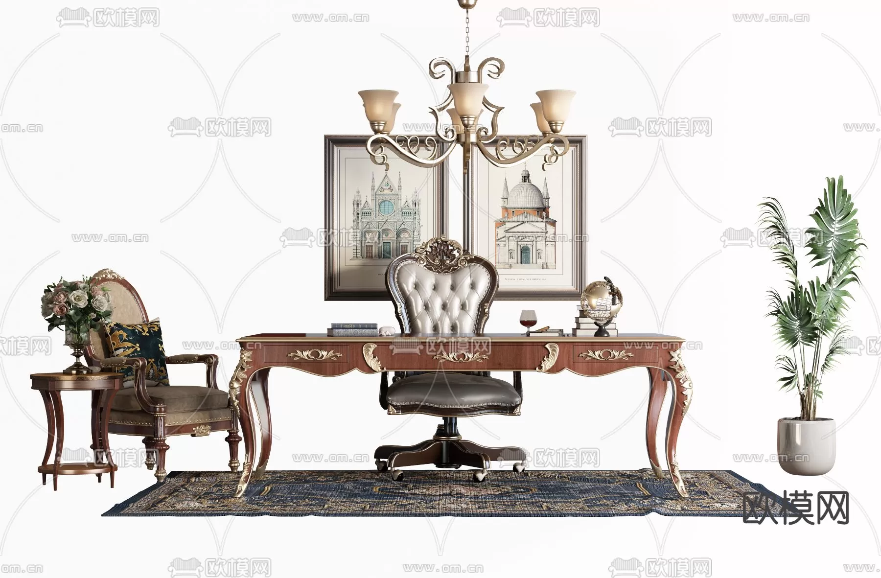 CLASSIC – DESK 3D MODELS – OFFICE – 011 CLASSIC – DESK 3D MODELS – OFFICE – 011