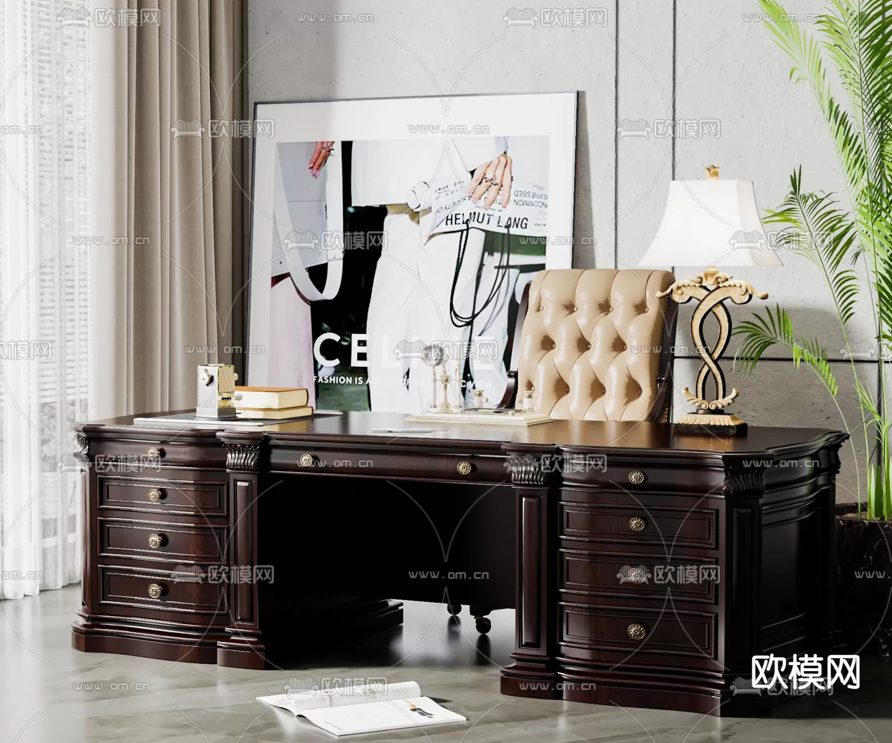 CLASSIC – DESK 3D MODELS – OFFICE – 012 CLASSIC – DESK 3D MODELS – OFFICE – 012