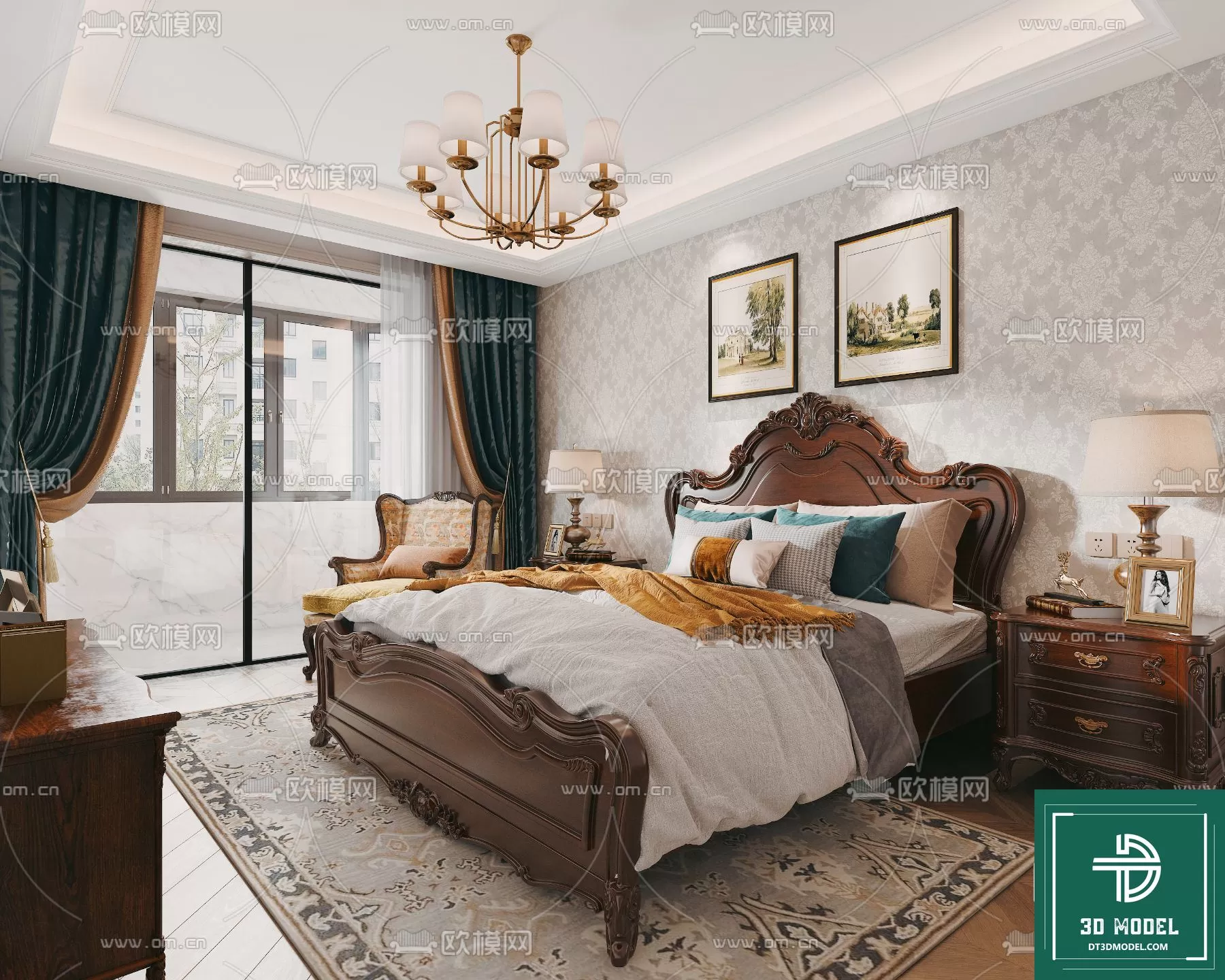 CLASSIC – BED – 3DS MAX MODELS – 032 CLASSIC – BED – 3DS MAX MODELS – 032