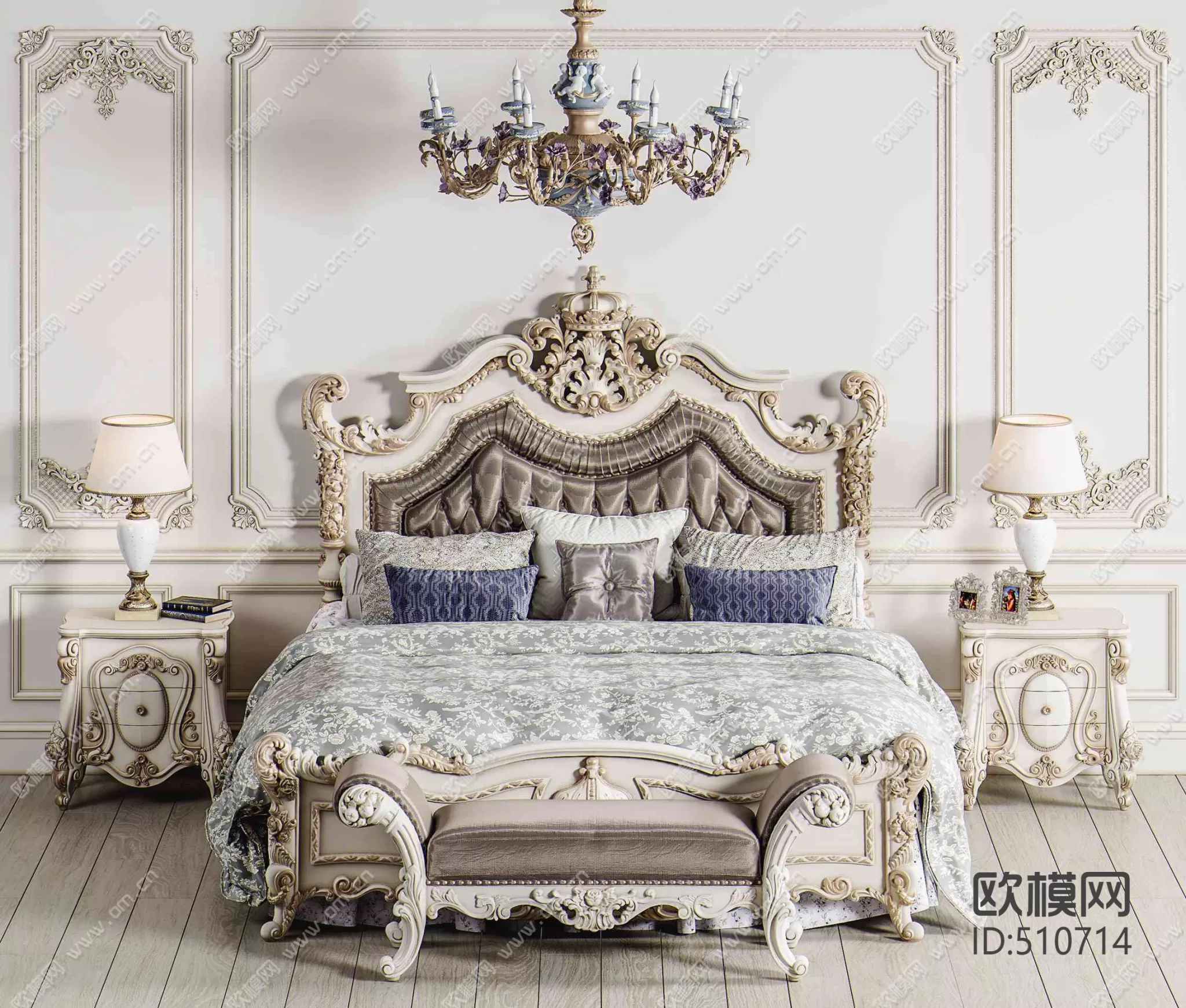 CLASSIC – BED – 3DS MAX MODELS – 039 CLASSIC – BED – 3DS MAX MODELS – 039